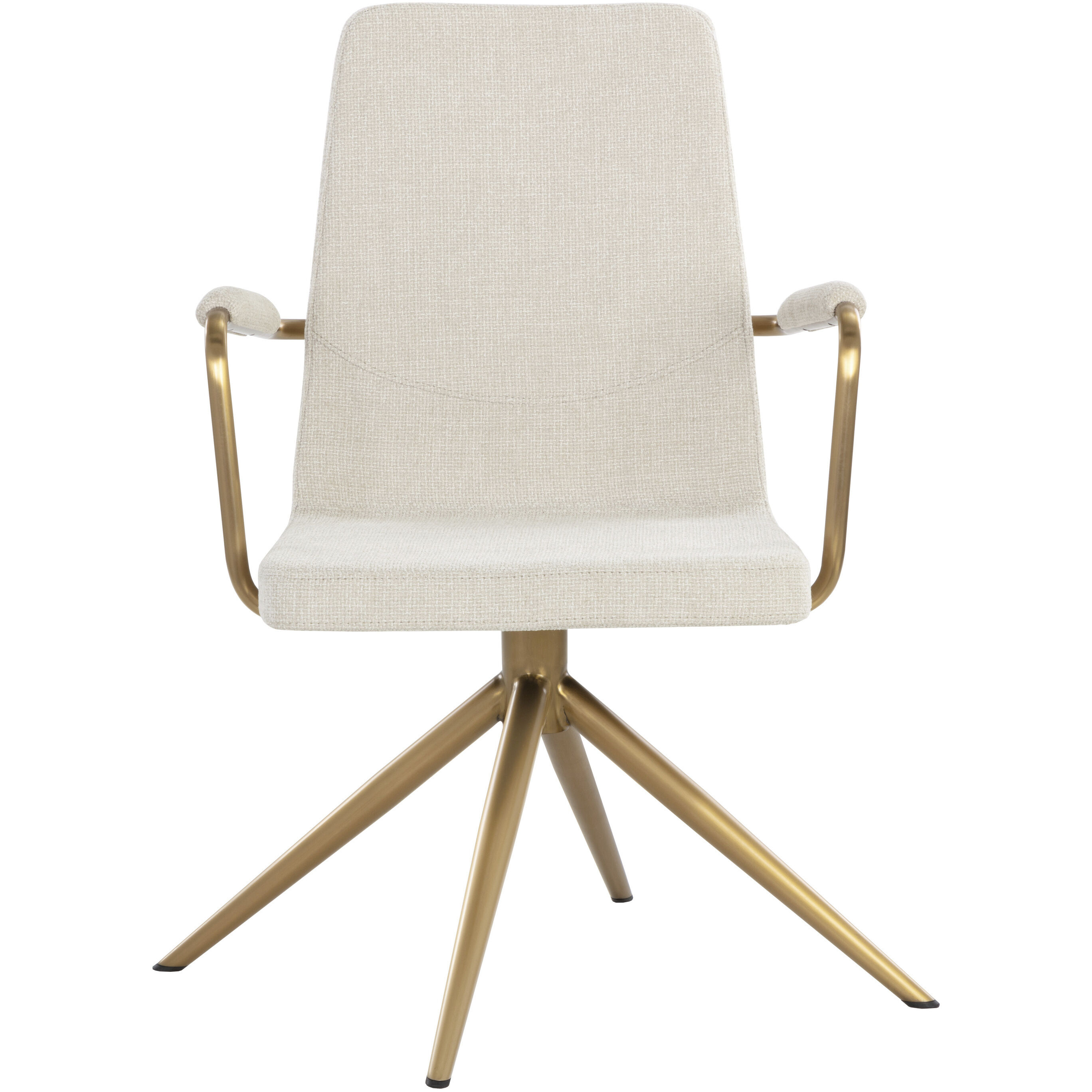Hilda Chacha Cream Swivel Dining Armchair, Swivel